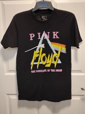 Pink Floyd Black Band Logo Tee with White Print